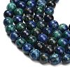 Natural Azurite Beads Strands G-G475-A04-8mm-4
