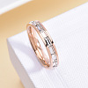 304 Stainless Steel with Crystal Rhinestone Finger Rings FS-WGF5DC4-04-2