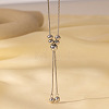 304 Stainless Steel Round Ball Round Snake Chain Slider Lariat Necklaces for Women WGEACE5-02-1