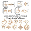 50Pcs 10 Style Heat & Arrow & Butterfly & Star & Bowknot Alloy Pendants FIND-GO0001-03-2