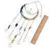 Chakra Natural & Synthetic Gemstone Chips & Metal Moon Suncatchers HJEW-TA00504-3