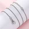 Brass Column Link Chain Necklaces for Women NJEW-D302-05P-5