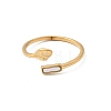 304 Stainless Steel & Natural Shell Cuff Rings for Women RJEW-G372-01G-05-4