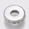 Brass Micro Pave Cubic Zirconia Bead Spacers LS-ZIRC-K074-11A-01P-2