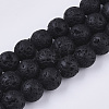 Spray Painted Natural Lava Rock Beads Strands G-N0324-D-01-1