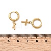 304 Stainless Steel Cross Hoop Earrings EJEW-K268-47G-5