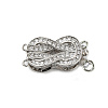 Brass Micro Pave Clear Cubic Zirconia Box Clasps KK-E084-28P-1