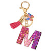 Alloy Resin Butterfly Keychains KEYC-TADJ0002-02G-M-1