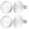 20Pcs Flat Round Brass Stud Earring Findings KK-BBC0028-25-1