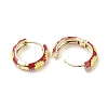 Daisy Flower Enamel Hoop Earrings LS-EJEW-G290-01G-D-2