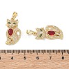 Brass Micro Pave Clear Cubic Zirconia Pendants KK-T085-21B-G-3