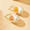 Alloy & Natural Shell Hoop Earrings WGB67FD-01-1