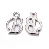 Platinum Plated Alloy Letter Pendants PALLOY-J718-01P-B-1