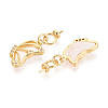 Brass Micro Pave Cubic Zirconia and Shell Cup Pearl Peg Bails Pin Pendants KK-T079-45G-2