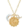 Cubic Zirconia Constellation & Opalite Moon Pendant Necklace PW-WG46702-05-1