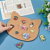 Wall Mounted Brooch Jewelry Display Cork Tray AJEW-WH0016-26A-3