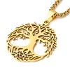 201 Stainless Steel Pendant Necklaces NJEW-H015-03G-3