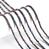Electroplated Glass Beads Strands X-EGLA-S174-23D-03-4