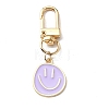 Smiling Face Enamel Pendant Decorations KEYC-WH0036-08LG-05-1