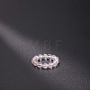 Synthetic Watermelon Stone Glass Stretchy Finger Rings FS-WG01730-30-1