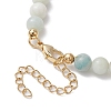 Natural Flower Amazonite &  Synthetic Turquoise Charm Anklets for Women AJEW-AN00616-01-4