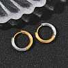 304 Stainless Steel Two Tone Hoop Earrings EJEW-P313-02A-G-3