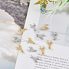 12Pcs 2 Colors Brass Micro Pave Clear Cubic Zirconia Charms FIND-DC0003-27-4