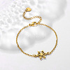 304 Stainless Steel Snowflake Link Bracelets WG8CA7E-02-1