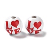 Valentine's Day Theme Printed Wood Beads WOOD-G017-02A-2