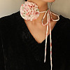Flower Pattern Fabric Rose Tie Choker Necklaces for Women LS-NJEW-Z022-01F-1