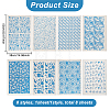 8 Sheets 8 Style Paper Ceramic Decals DIY-BC0005-71-2