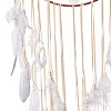 Handmade Round Cotton Woven Net/Web with Feather Wall Hanging Decoration HJEW-G015-02B-5