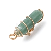 2Pcs 2 Styles Natural Green Aventurine Double Terminated Pointed Pendants PALLOY-JF03122-02-5
