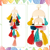 2 Pairs 2 Colors Polyester Tassel with Pompom Chandelier Earrings EJEW-AN0001-75-3