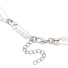 Round Acrylic Imitation Pearl Beaded Iron Safety Pin Link Chain Necklaces NJEW-JN05671-5