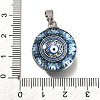 Flat Round 201 Stainless Steel Acrylic Pendants STAS-U036-01P-10-3