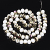 Half Plated Opaque Solid Color Glass Beads Strands EGLA-S174-15D-2