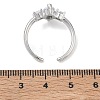 Brass Micro Pave Cubic Zirconia Cuff Open Rings for Women RJEW-L343-14P-7