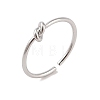 Non-Tarnish Simple Knotted 304 Stainless Steel Open Cuff Ring for Women Men RJEW-Z038-06P-1