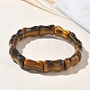 Bamboo Natural Tiger Eye Beads Stretch Bracelets for Women Men BJEW-K304-01K-2