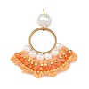 304 Stainless Steel & Glass Seed Beaded Pendants PALLOY-MZ01376-02-1