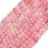 Natural Rose Quartz Dyed Beads Strands G-B046-07-6mm-01-2