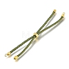 Braided Cotton Cord Slider Bracelet Making MAK-R001-01G-15-2