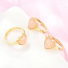 Natural Rose Quartz Finger Rings with Brass Findings G-H353-03G-06-1