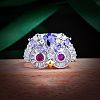 Brass Micro Pave Cubic Zirconia Cuff Rings FS-WG45AF6-01-5