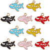 40Pcs 5 Colors Alloy Enamel Pendants ENAM-SC0008-19-7