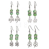 4 Pairs 4 Styles Alloy Clover Dangle Earrings EJEW-JE05539-S-1