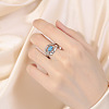 Oval Brass with Synthetic Turquoise Finger Rings FS-WG5DC9A-04-4