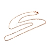 1.5mm Rack Plating Brass Oval Link Chain Necklaces for Women Men MAK-L044-25RG-1