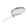 304 Stainless Steel Brooch Cabochon Settings STAS-E547-08F-P-3